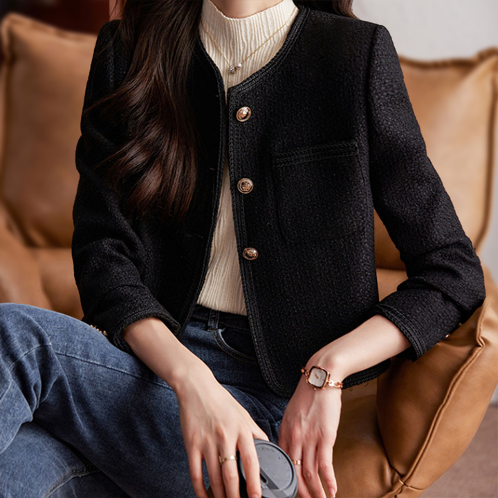 kort elegant zomer jasje dames chique comfortabel elegante knopen zomerjas met borstvak en hoge pasvorm