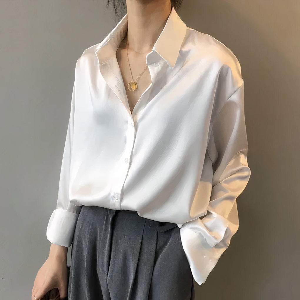 Elegante satijnen blouse
