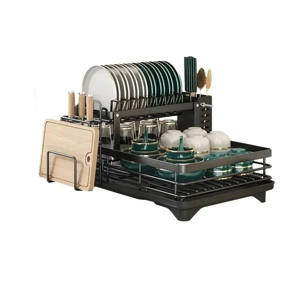 Verstelbaar Afwas keukenrek - RVS Afdruiprek Voor De Keuken - Compact En Handig