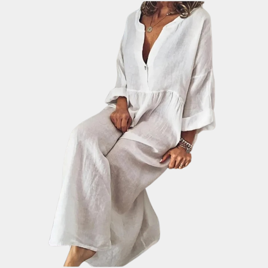 Bijou - Casual maar elegante monochrome damesjurk voor een elegante alledaagse look — afbeelding 4