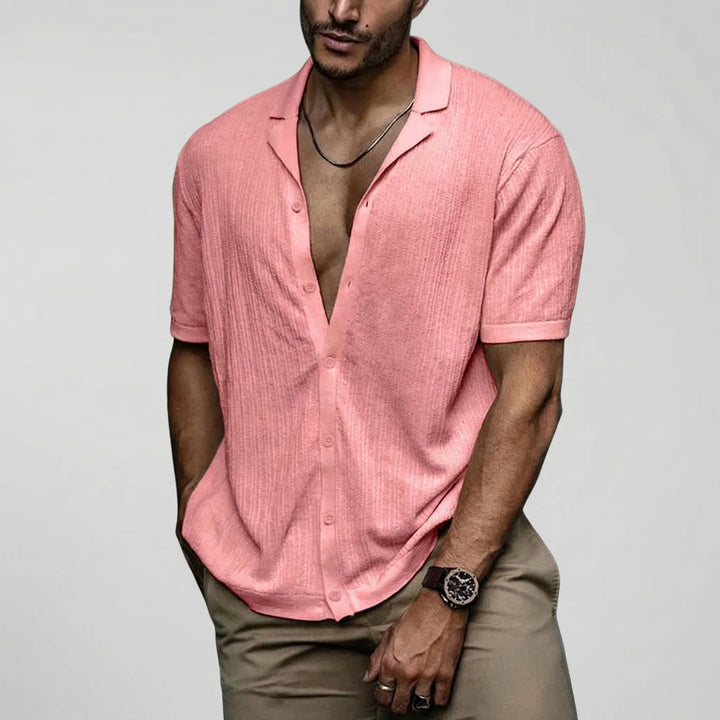 BrixonShort-Sleeve Knitted Casual Shirt