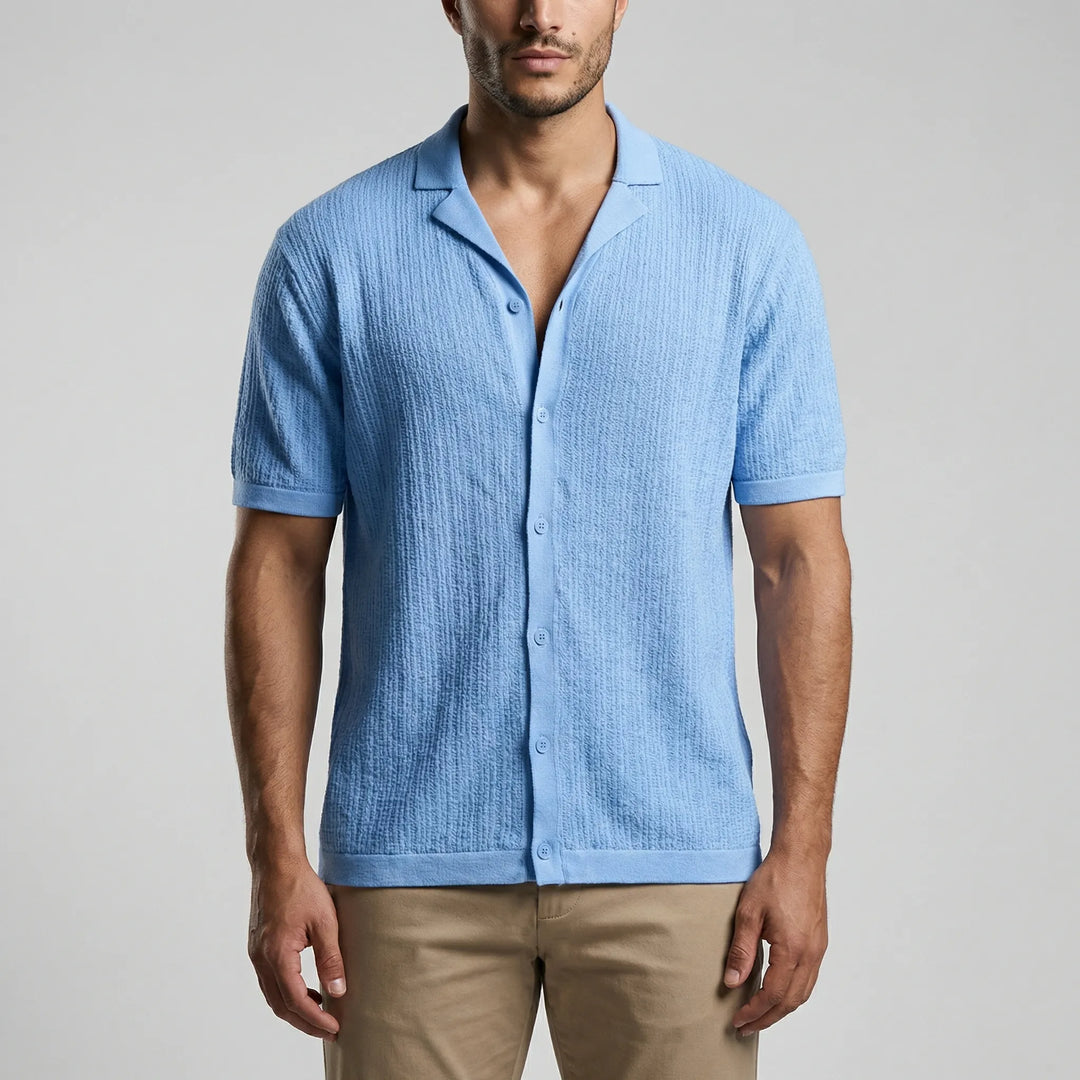 BrixonShort-Sleeve Knitted Casual Shirt