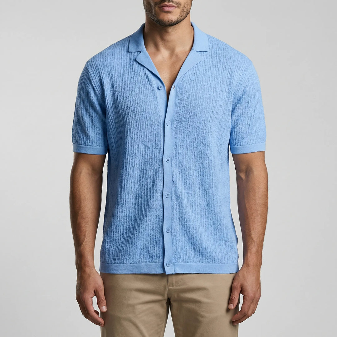 BrixonShort-Sleeve Knitted Casual Shirt