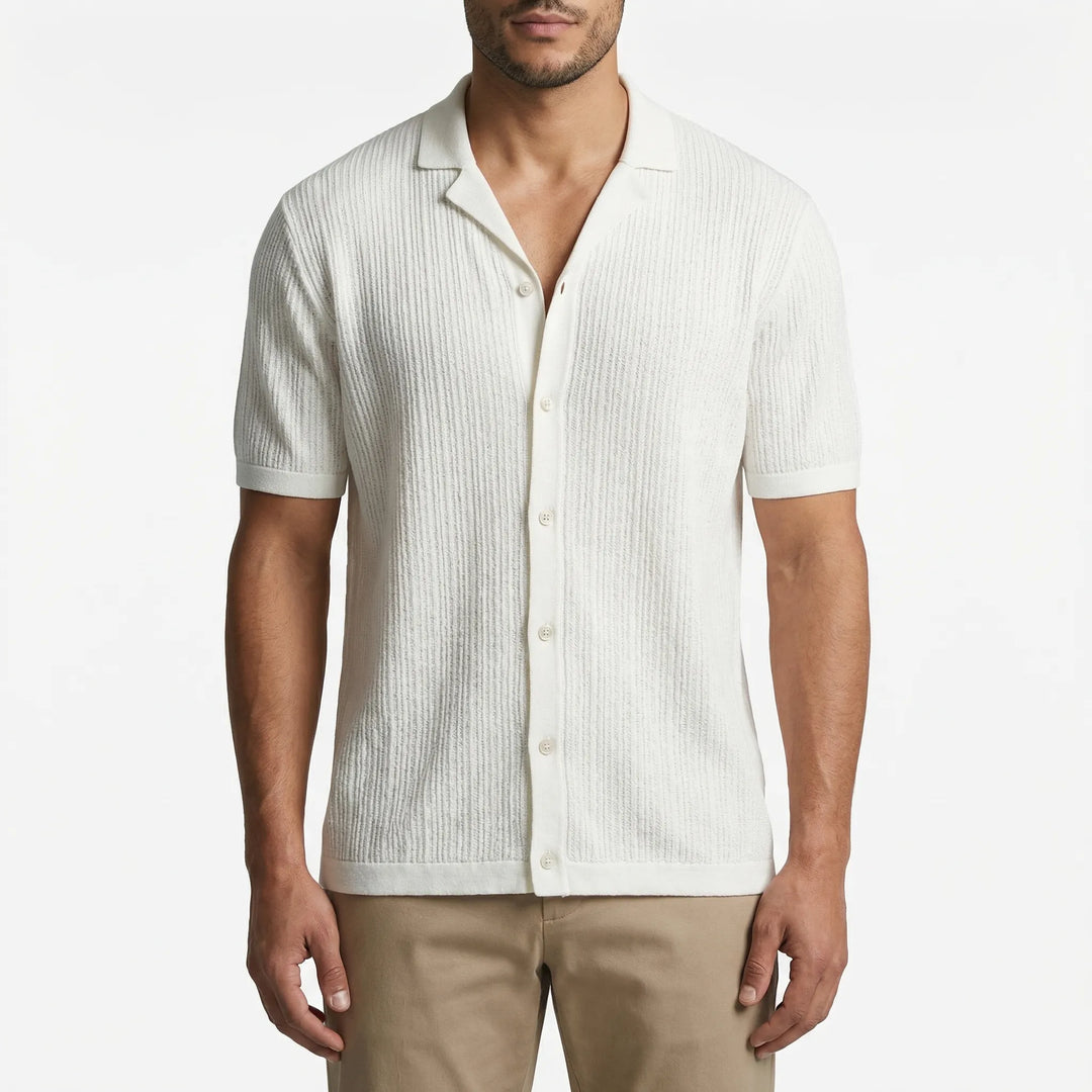 BrixonShort-Sleeve Knitted Casual Shirt