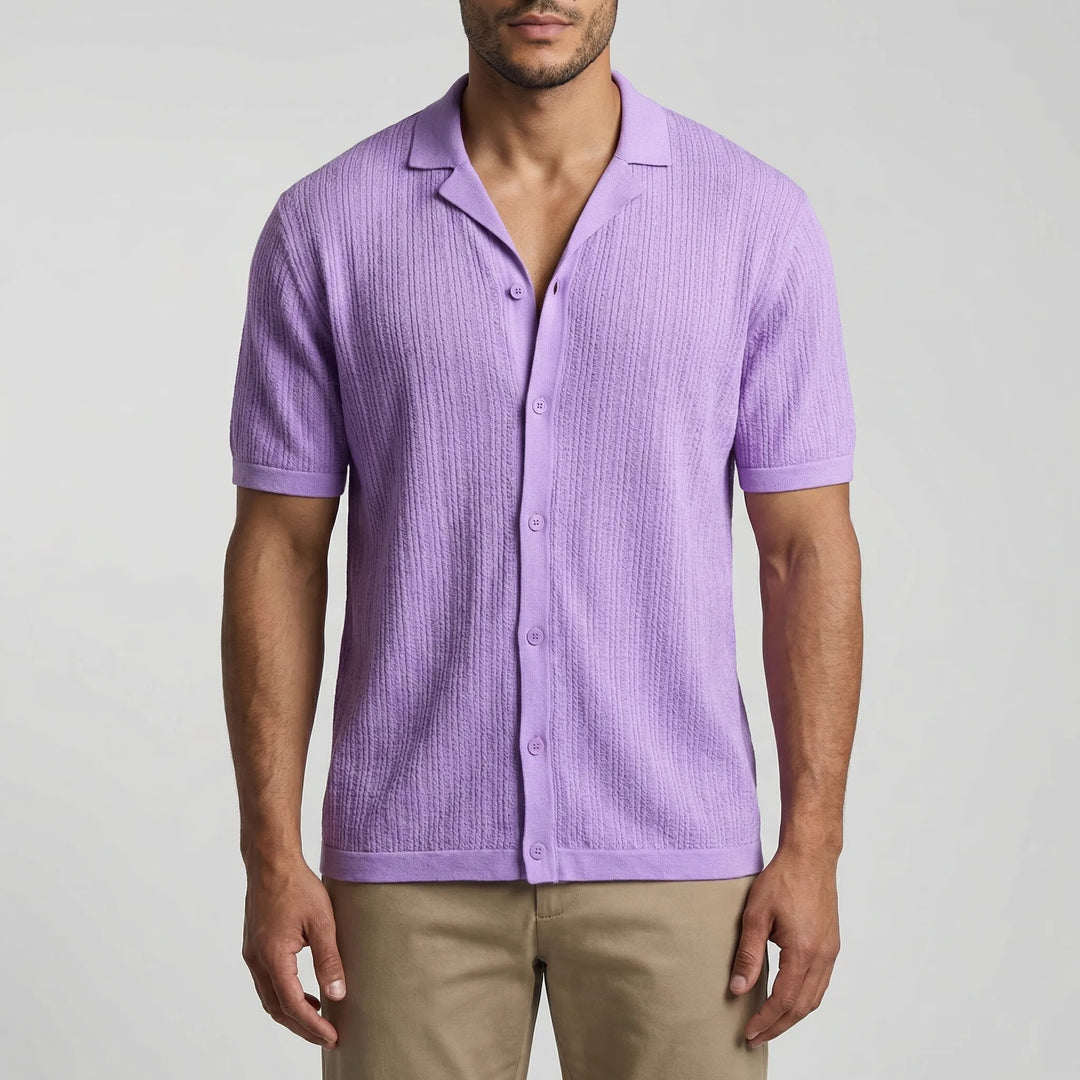 BrixonShort-Sleeve Knitted Casual Shirt