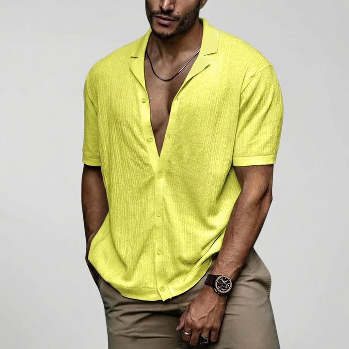 BrixonShort-Sleeve Knitted Casual Shirt