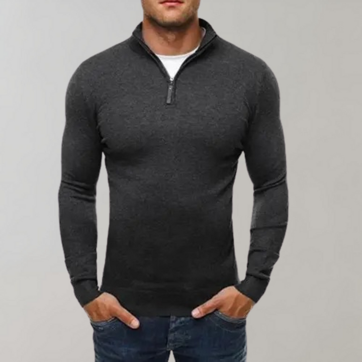 Comfortabel Sweater Met Half Zip Heren - Silvester