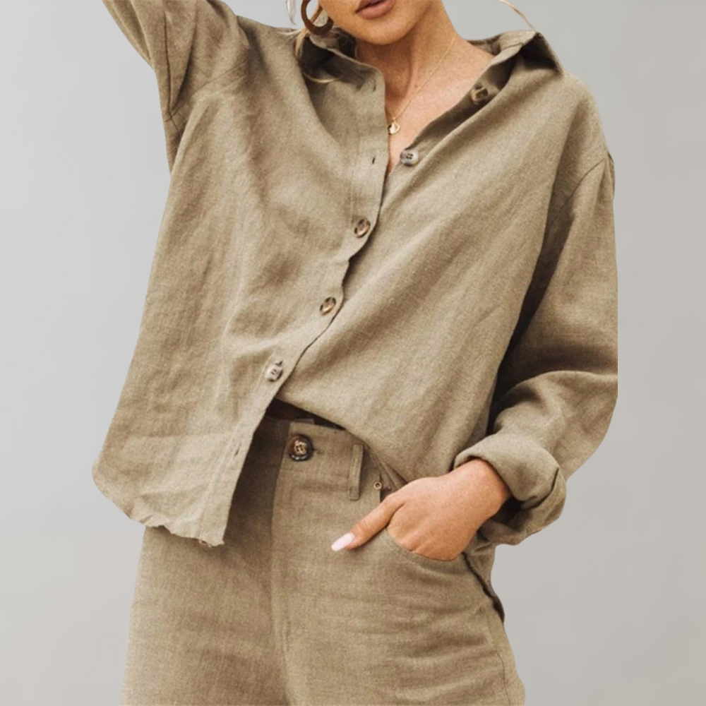 ELLA – Vintage Linnen Blouse Dames