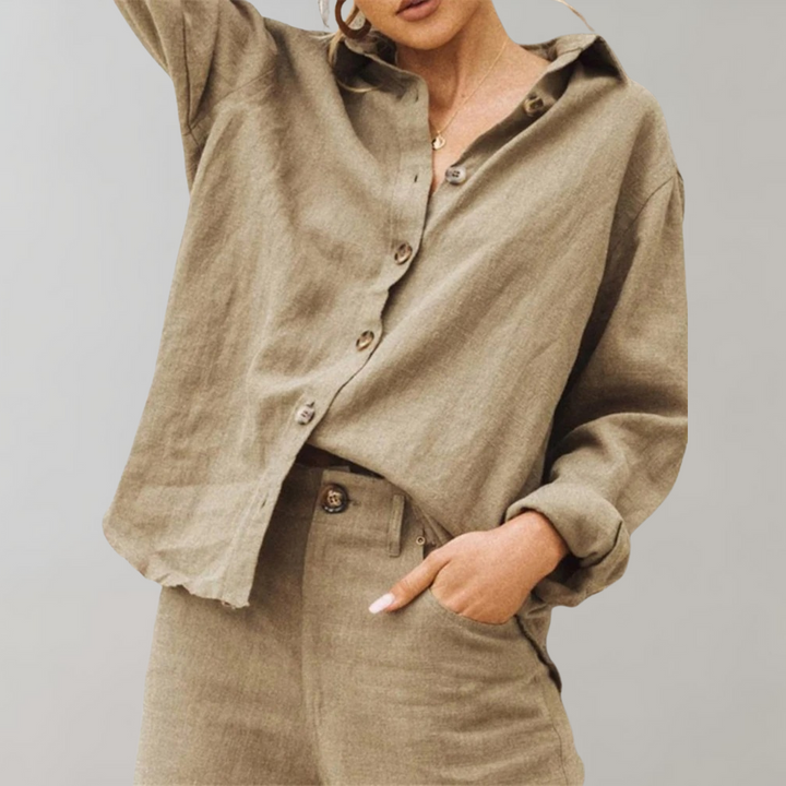 ELLA – Vintage Linnen Blouse Dames