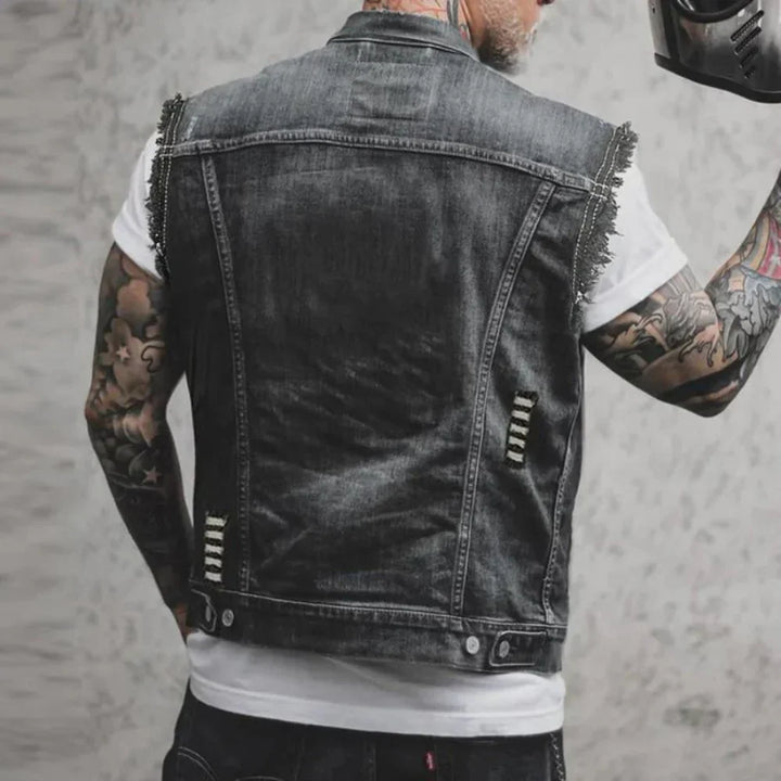 Mouwloos Denim Vest voor Heren