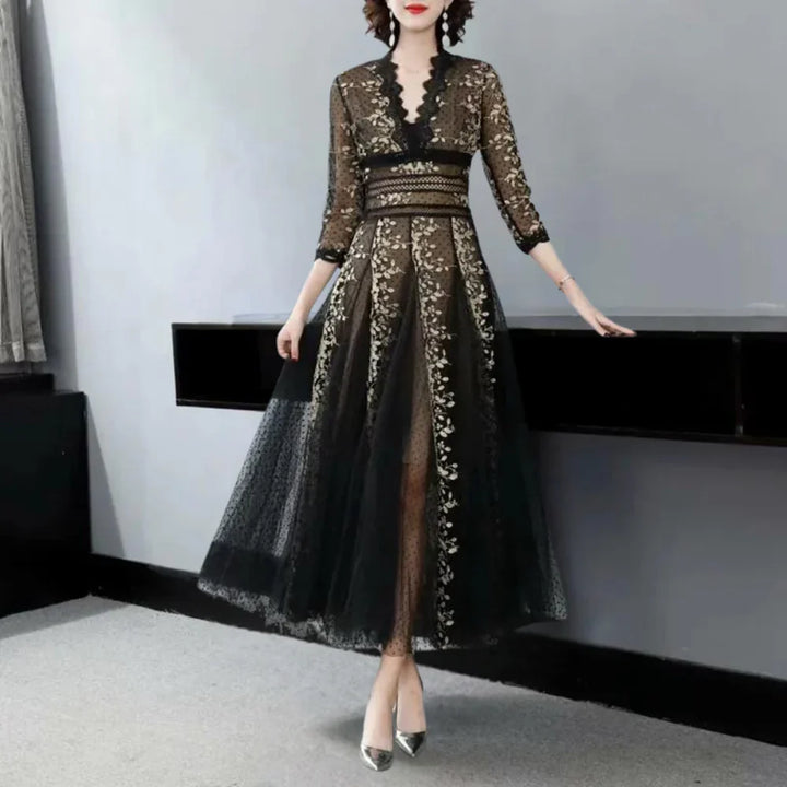 Vintage Maxi-jurk met Borduursels