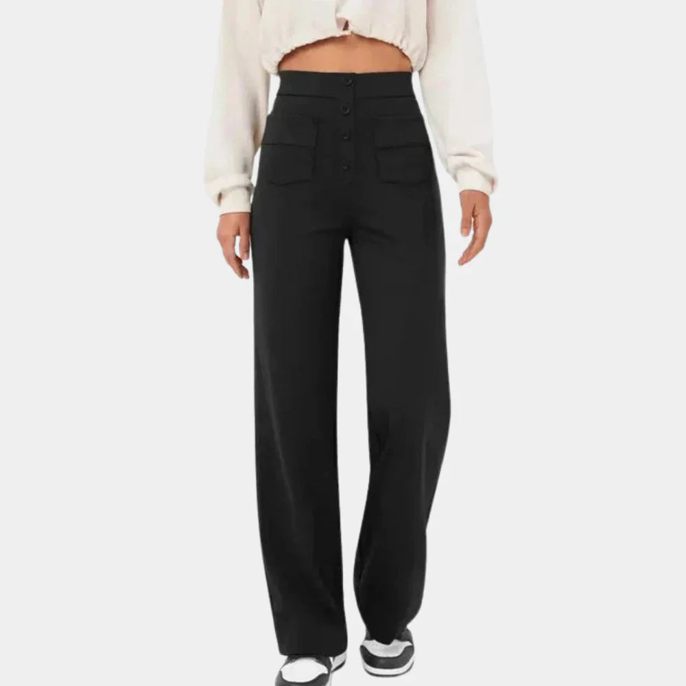 Casual Rechte Broek met Hoge Taille