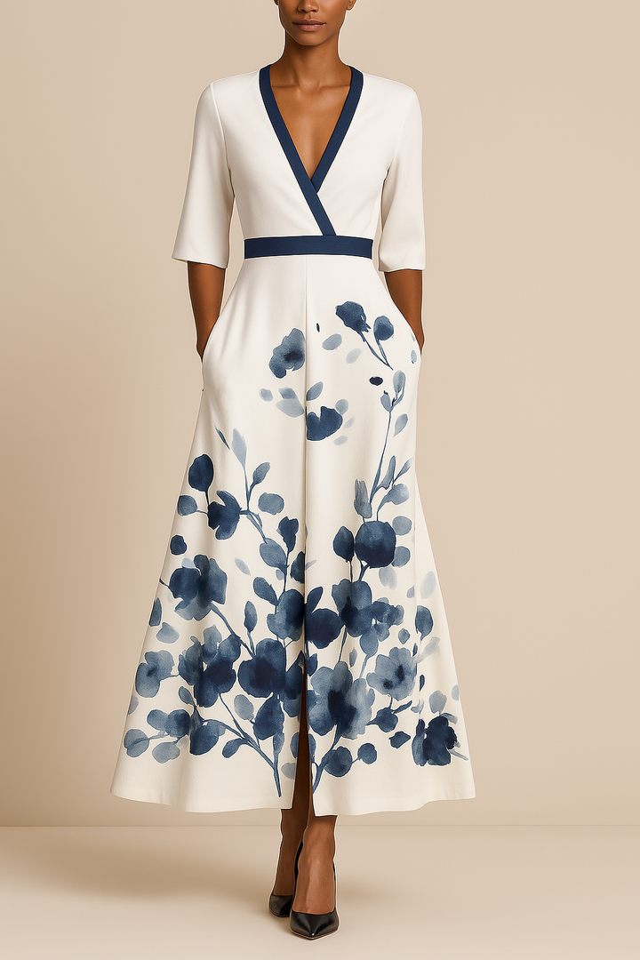 Eve – V-hals Maxi Jurk Dames