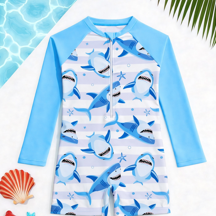 Eenstuk Badpak met Oceaandieren Print voor Jongens