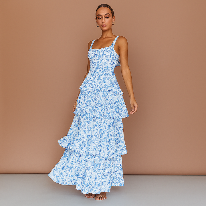 Boho bloemen maxi-jurk