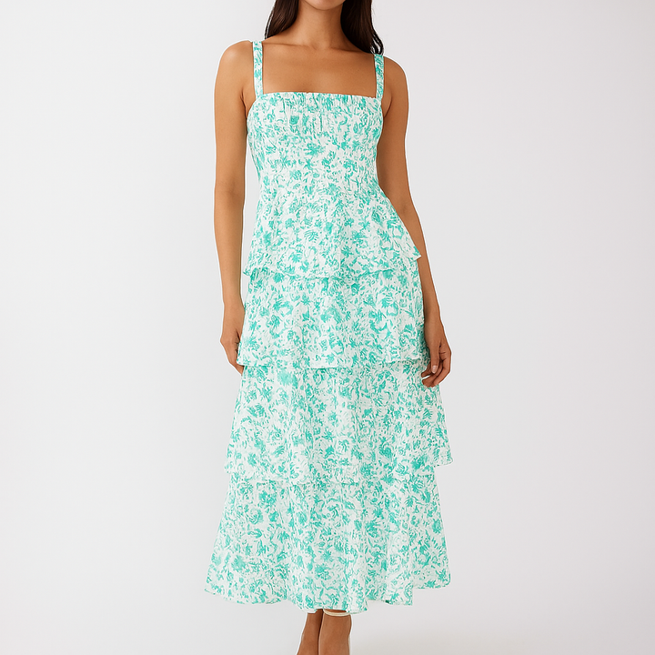 Boho bloemen maxi-jurk