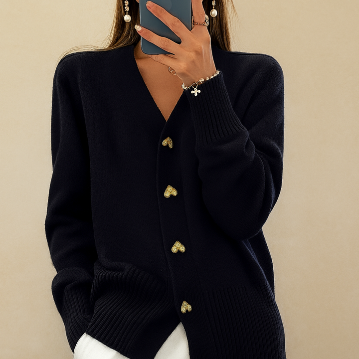 Gezellige gebreide cardigan met V-hals