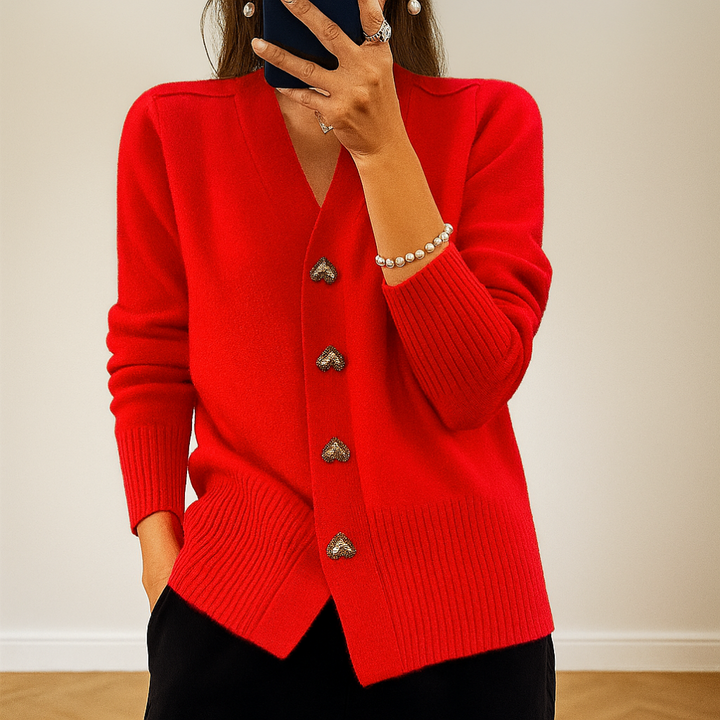 Gezellige gebreide cardigan met V-hals