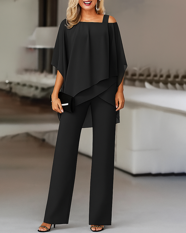 Elegante damesset met koude schouders 2-delig