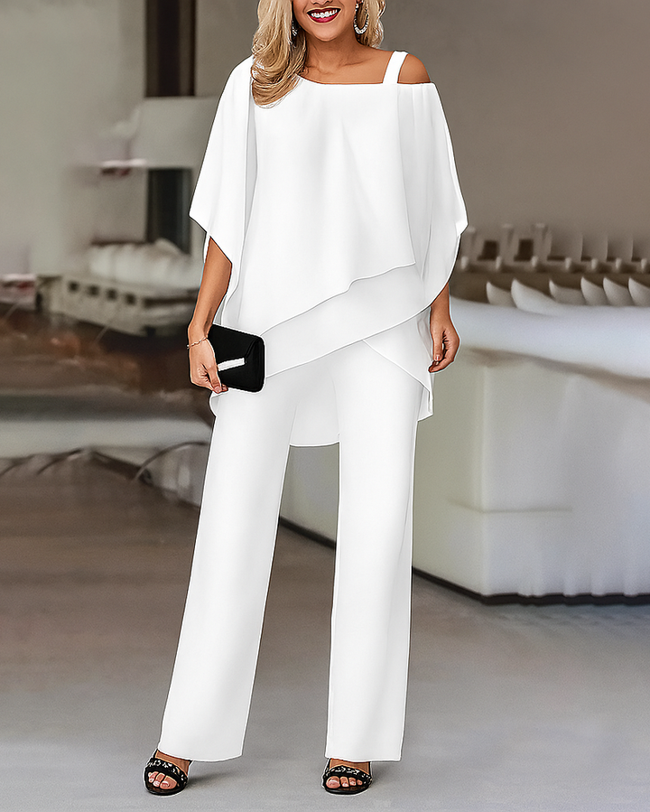 Elegante damesset met koude schouders 2-delig