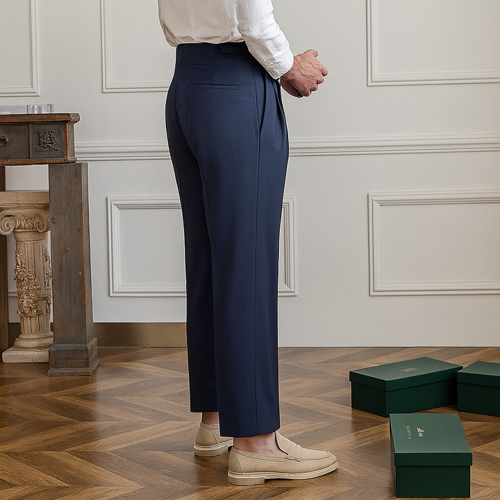 Heren hoge taille slim fit formele broek