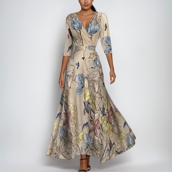 Zomerklare bohemian maxi-jurk met V-hals
