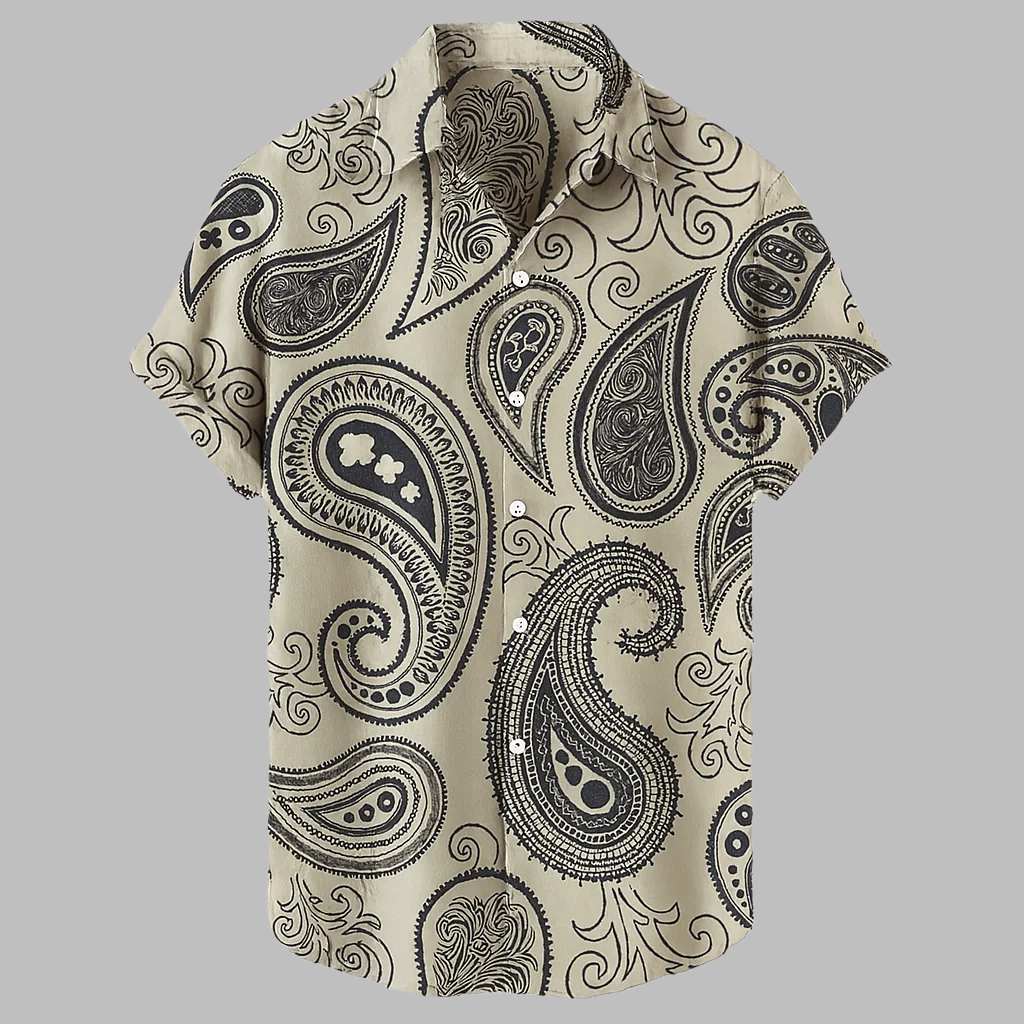 Comfortabel Street Style Heren Linnen Tribal Shirt