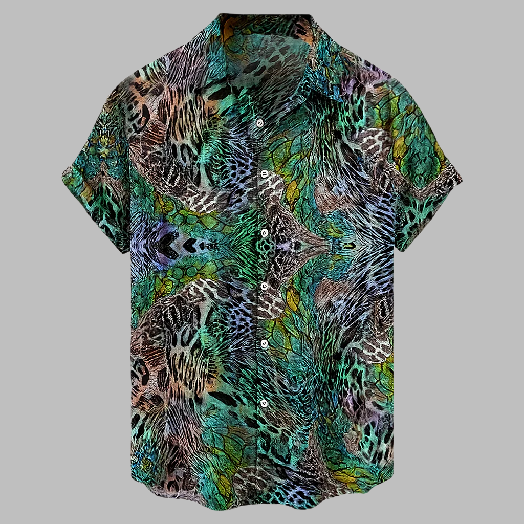 Comfortabel Street Style Heren Linnen Tribal Shirt