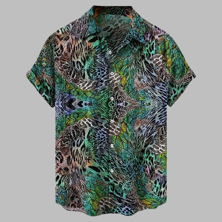 Comfortabel Street Style Heren Linnen Tribal Shirt