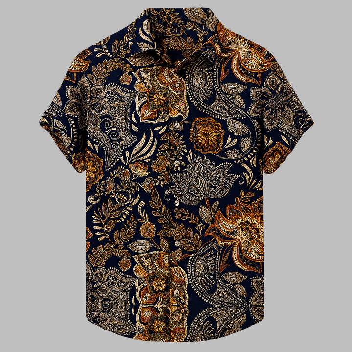 Comfortabel Street Style Heren Linnen Tribal Shirt