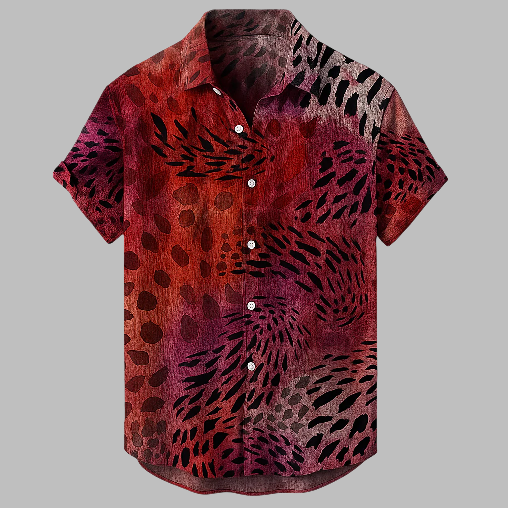 Comfortabel Street Style Heren Linnen Tribal Shirt