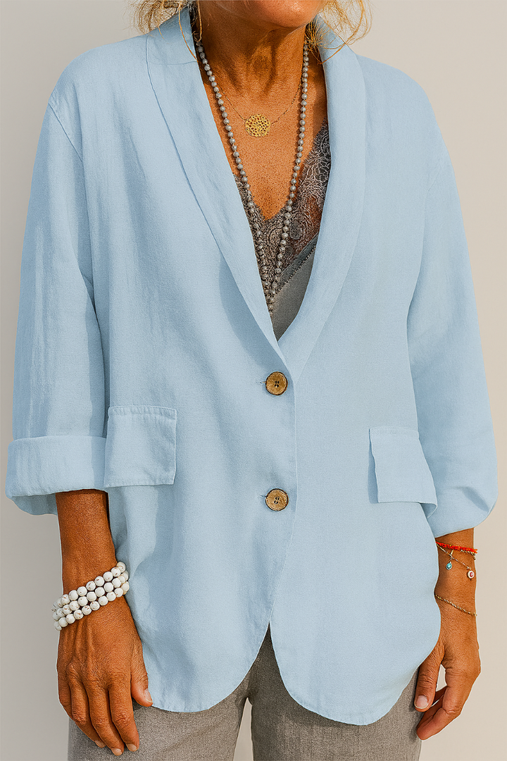 Dames relaxed fit linnen blazer
