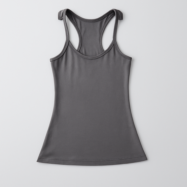 Dames tanktop met onzichtbare bandjes en ribbels