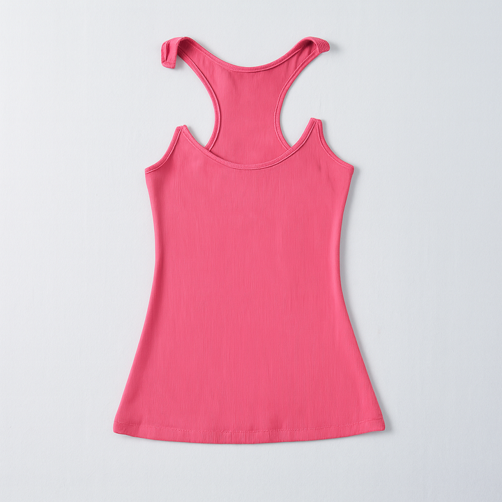 Dames tanktop met onzichtbare bandjes en ribbels