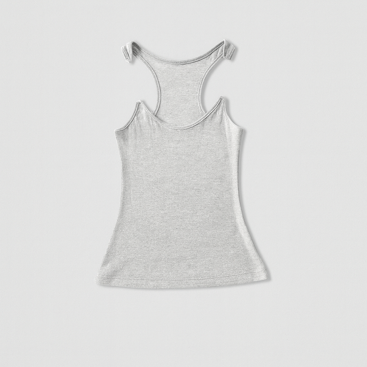 Dames tanktop met onzichtbare bandjes en ribbels