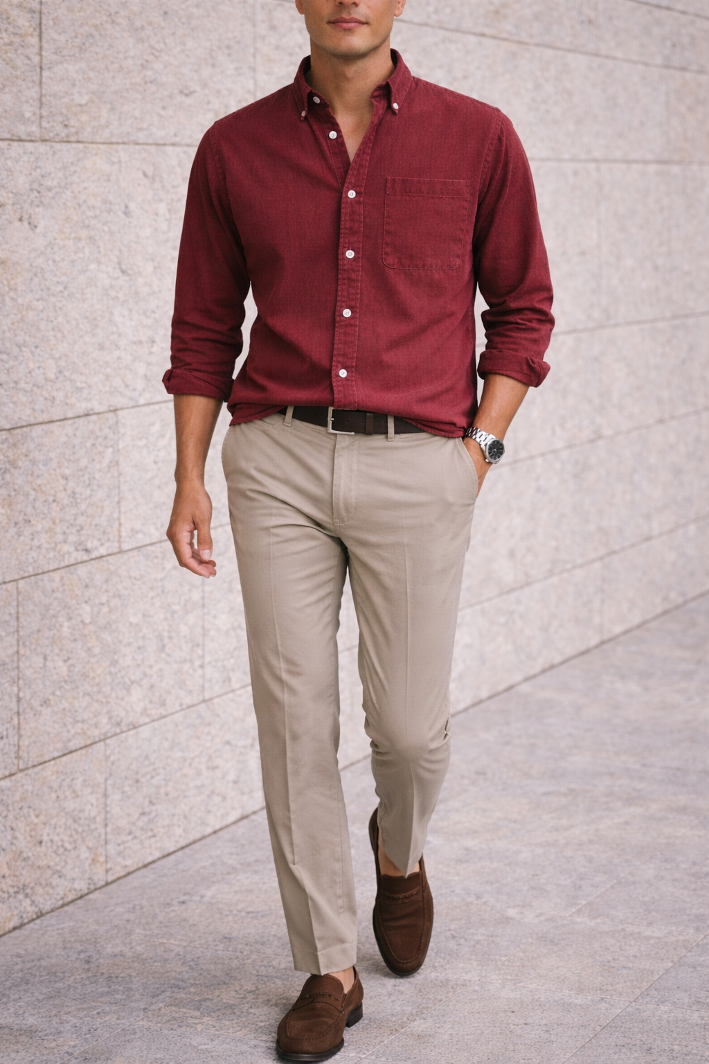 Katoenen herenoverhemd met knoopsluiting voor een casual-elegante look voor elke dag