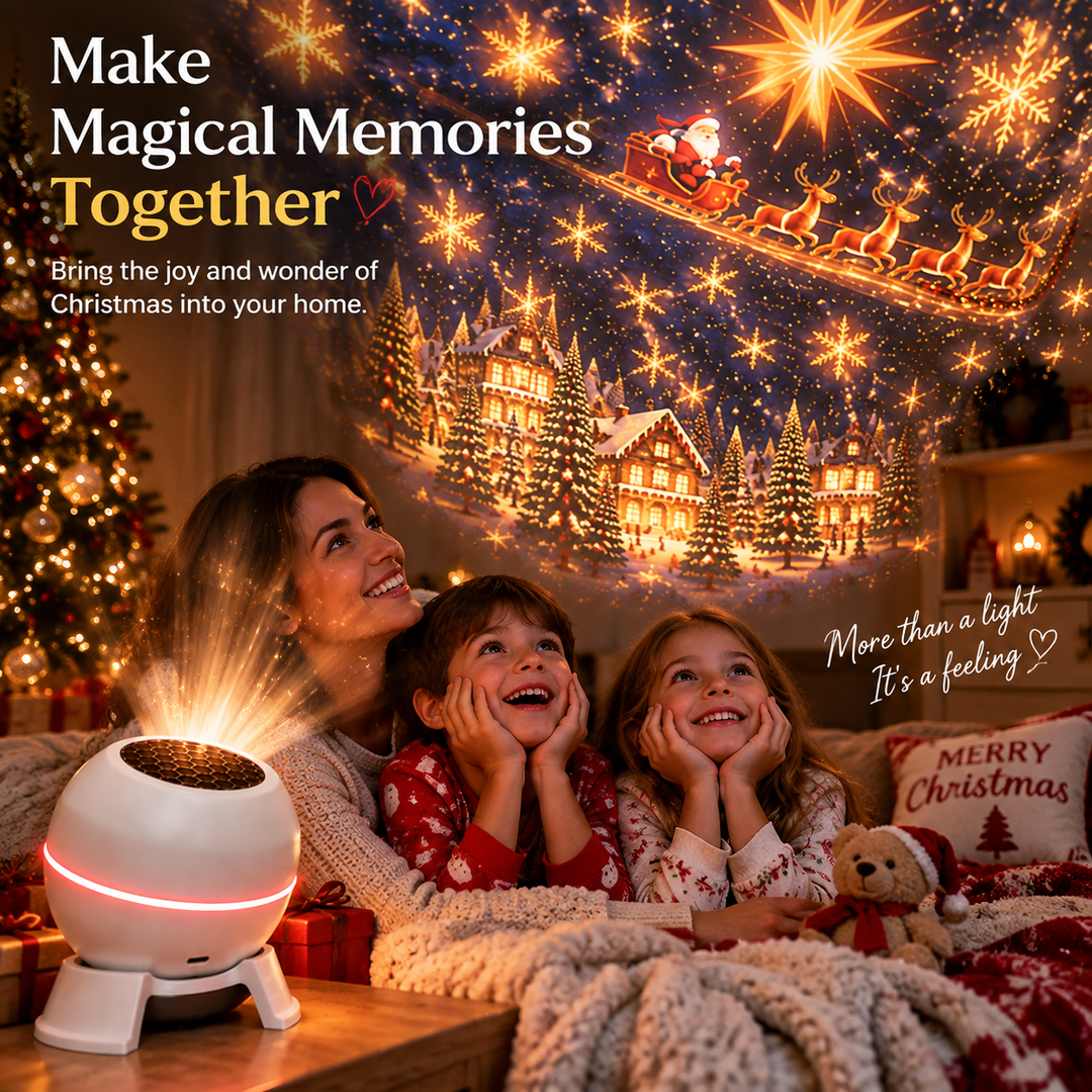 Kerstlichtprojector met bewegende sterpatronen, USB-voeding, wit