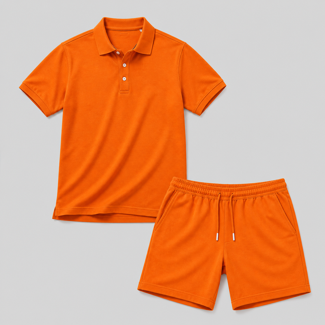Lunelle | Heren Zomerse Sportset Polo & Shorts Lichtgewicht Comfort