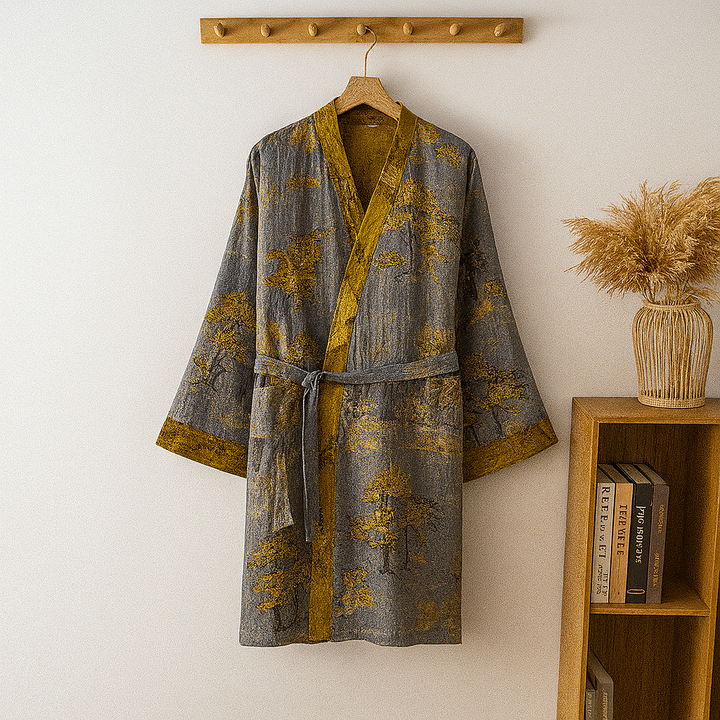 Lichtgewicht katoenen kimono-robe voor heren