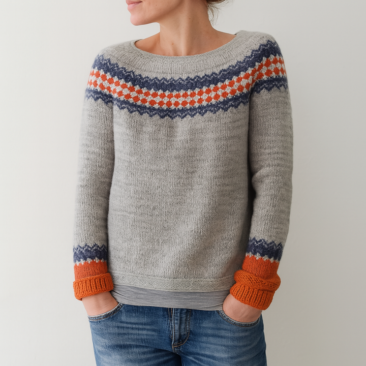 Retro kabeltrui voor dames