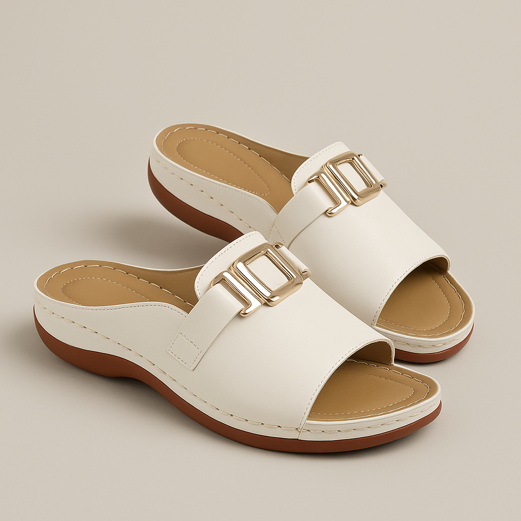 Zomerpantoffels met sleehak voor dames