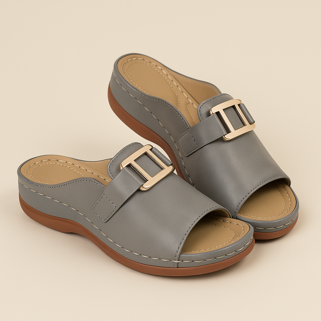 Zomerpantoffels met sleehak voor dames