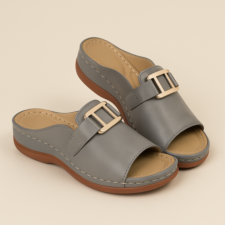 Zomerpantoffels met sleehak voor dames