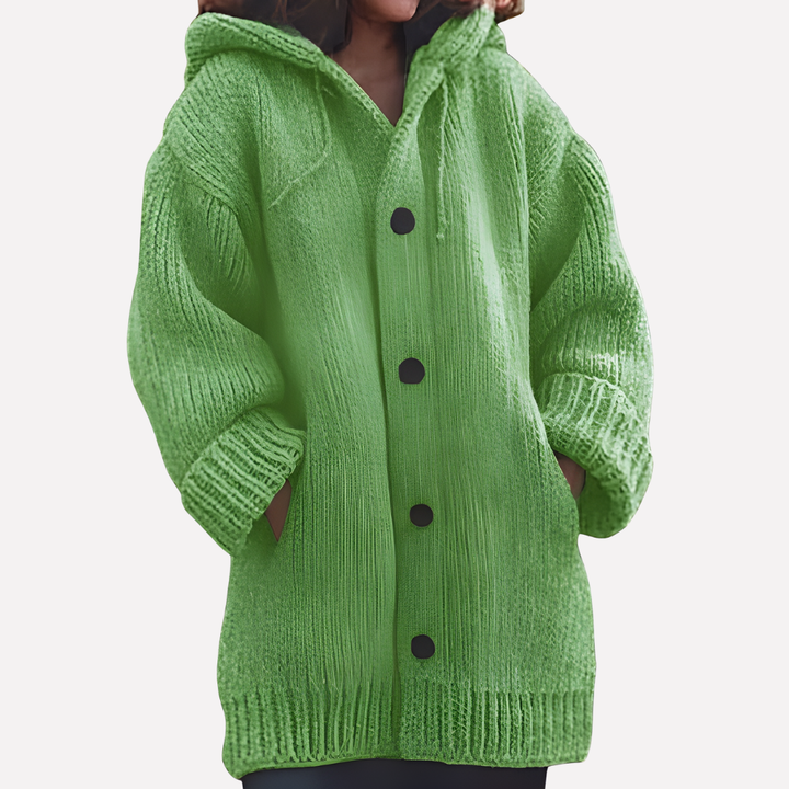 Dames Hooded Cardigan met Lange Snit