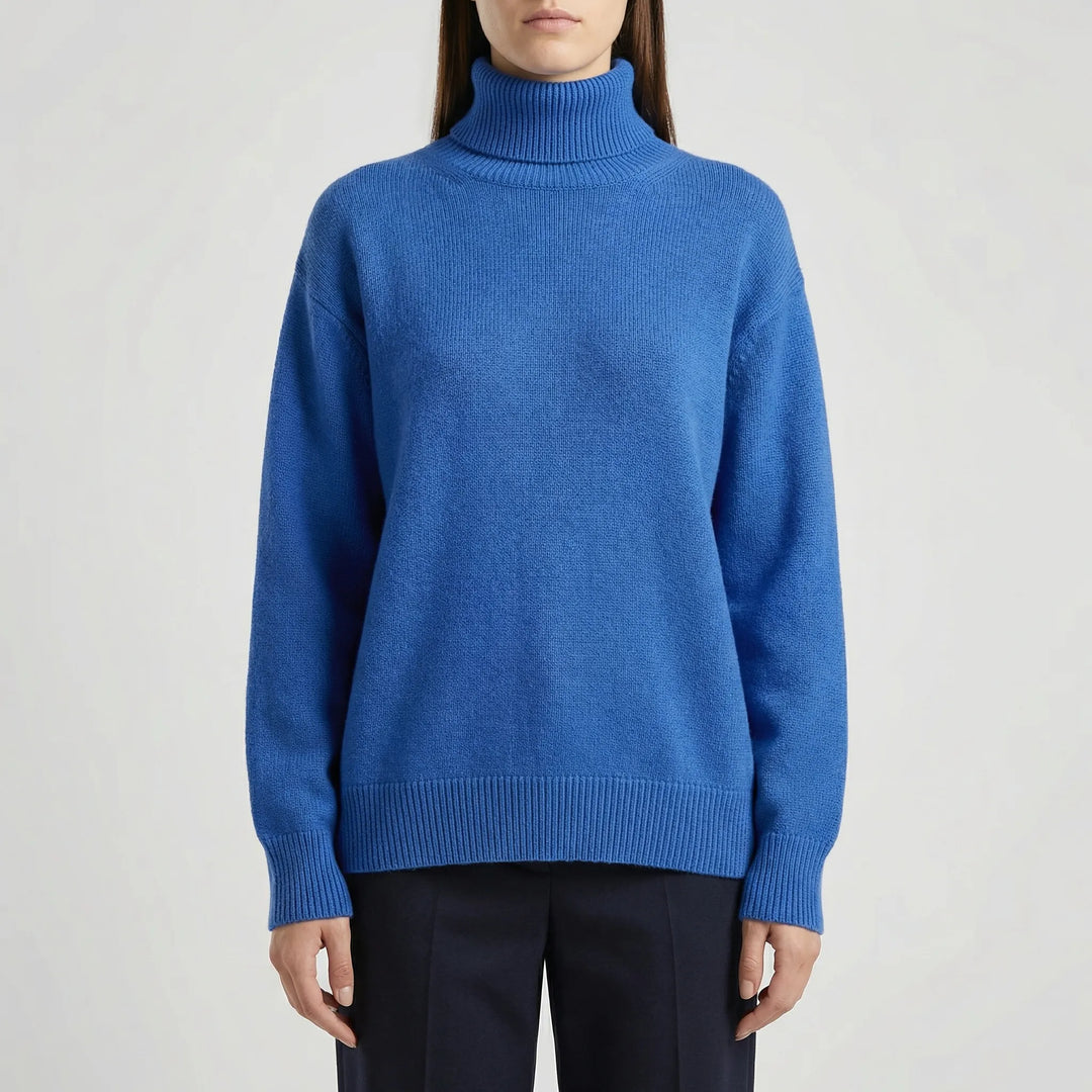CollveraRibbed Turtleneck Long Sleeve Jumper