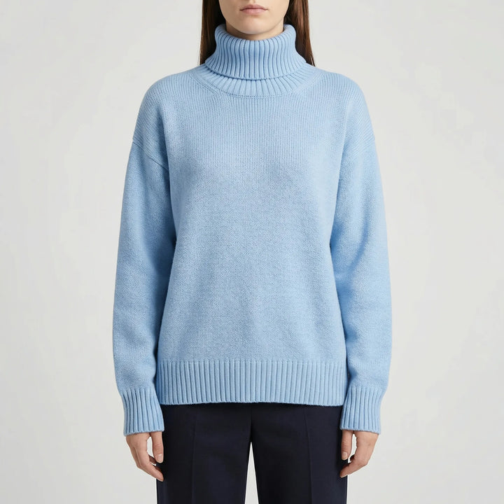 CollveraRibbed Turtleneck Long Sleeve Jumper