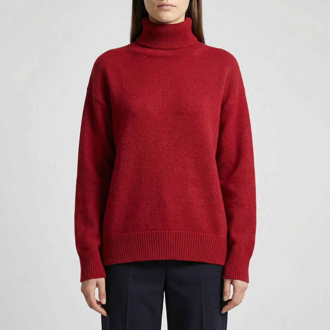 CollveraRibbed Turtleneck Long Sleeve Jumper