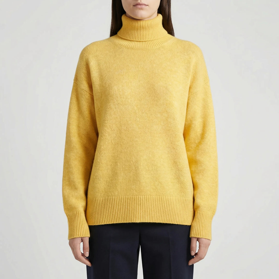 CollveraRibbed Turtleneck Long Sleeve Jumper