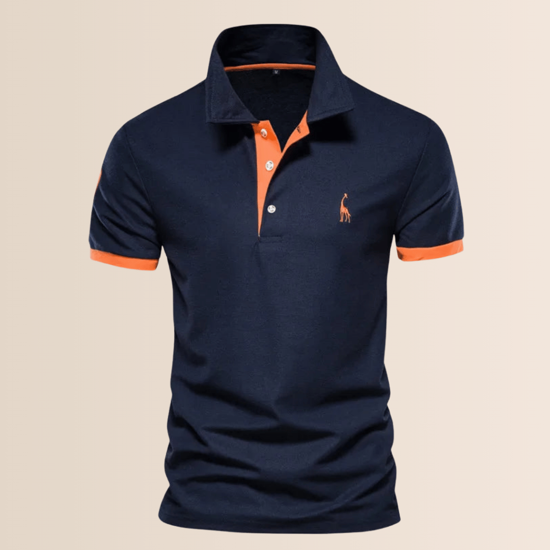 Heren katoenen poloshirt met opstaande kraag