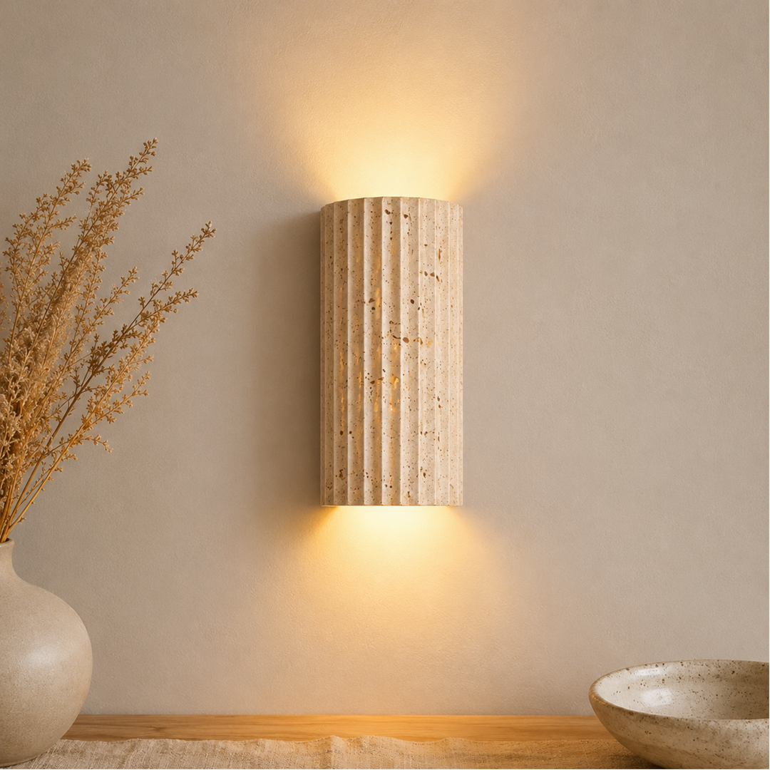 Wandlamp van natuursteen